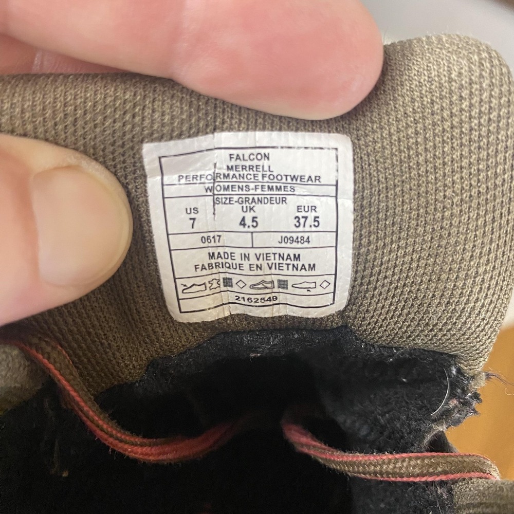 Merrell Falcon Hiking Boots Womens Size 7 Brown Suede Select Dry Ankle Lace Up - Picture 10 of 11